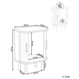 Wyld and Coco Aurora Home Nightstand Black Bedside Table With Two Sliding Doors, 40 X 30 X 55 Cm - thumbnail 4