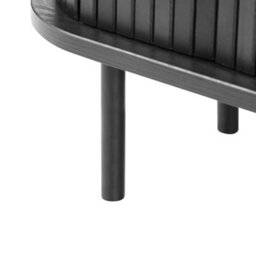 Wyld and Coco Aurora Home Nightstand Black Bedside Table With Two Sliding Doors, 40 X 30 X 55 Cm - thumbnail 8