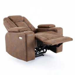 More4Homes Ashton 1 Seater Fabric Auto Recliner Chair Brown - thumbnail 4