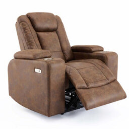 More4Homes Ashton 1 Seater Fabric Auto Recliner Chair Brown - thumbnail 3