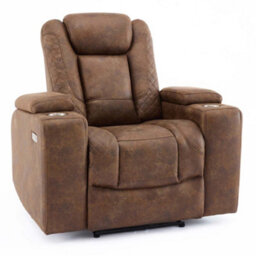 More4Homes Ashton 1 Seater Fabric Auto Recliner Chair Brown - thumbnail 2