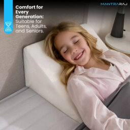 Mantraraj Large Bed Wedge Pillow Memory Foam Top Reduce Back Pain, Snoring & Respiratory Problems With Breathable Washable Cover - thumbnail 9