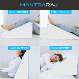 Mantraraj Large Bed Wedge Pillow Memory Foam Top Reduce Back Pain, Snoring & Respiratory Problems With Breathable Washable Cover - thumbnail 5