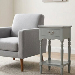 Garden Greatness Aqua Grey Marble Effect End Table - thumbnail 3