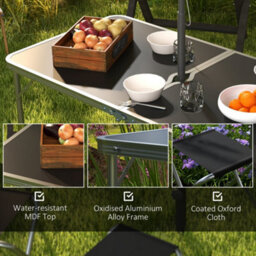 Outsunny Camping Table And Chairs Outdoor Indoor Use For Bbq Picnic Garden - thumbnail 8