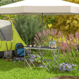 Outsunny Camping Table And Chairs Outdoor Indoor Use For Bbq Picnic Garden - thumbnail 1