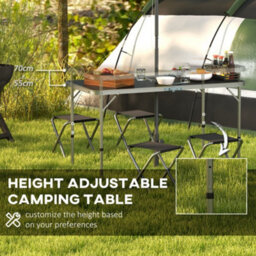 Outsunny Camping Table And Chairs Outdoor Indoor Use For Bbq Picnic Garden - thumbnail 5