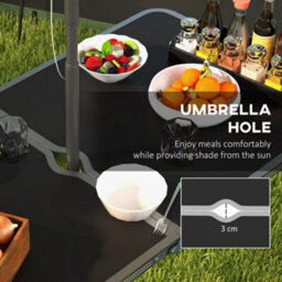 Outsunny Camping Table And Chairs Outdoor Indoor Use For Bbq Picnic Garden - thumbnail 6