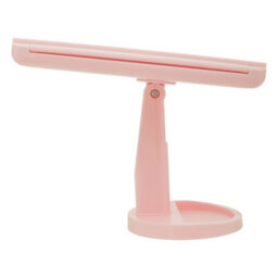 Orsina Portable Tri Fold Pink Led Table Mirror, Tri Fold Design Table Mirror, Versatile Small Mirrored Table - thumbnail 5