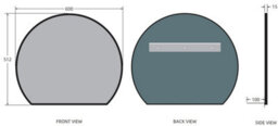 Affine 600mm Round Black Bathroom Mirror With Shelf Framed Wall Hung Modern 4mm Glass - thumbnail 6