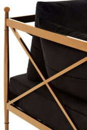 Orsina Luxurious Chair With Rose Gold Finished Metal Arms, Velvet Upholstered Arm Chair For Bedroom, Stylish Chair - thumbnail 5