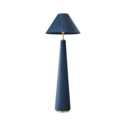 Valuelights Martha Blue Conical Lamp Shade Full Fabric Velvet Midi Floor Lamp - thumbnail 6