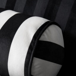 OHS Matte Velvet Stripe Bolster Pillow Soft Cylindrical Cushion - thumbnail 2