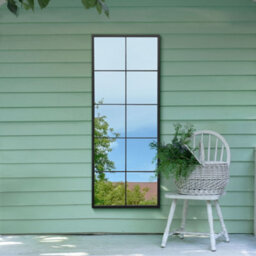 Mirroroutlet The Genestra Black Modern Window Garden Wall Mirror 150Cm X 60Cm - thumbnail 1