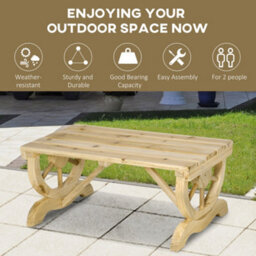 Wyld Haus Bave Pana Rustic 2-Seater Garden Bench With Wagon Wheel Legs And Slatted Seat - thumbnail 7
