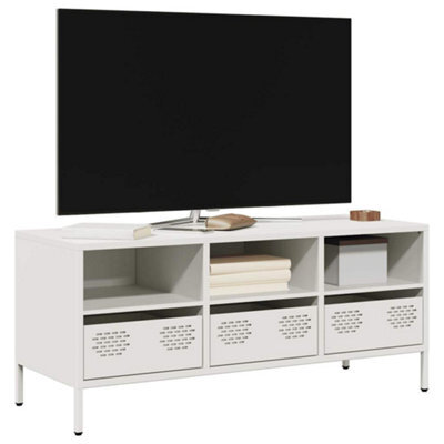 Berkfield Tv Cabinet White 101.5X39X43.5 Cm Cold-Rolled Steel - image 1