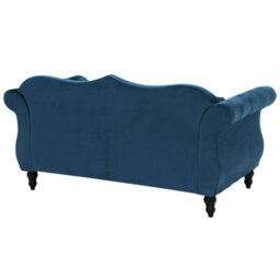 Beliani Sofa 2 Seater Skien Velvet Navy Blue - thumbnail 5