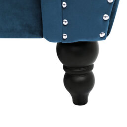 Beliani Sofa 2 Seater Skien Velvet Navy Blue - thumbnail 8