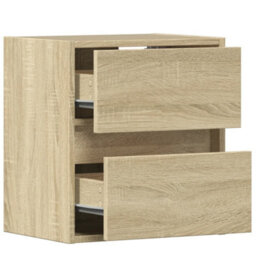 Berkfield Tv Wall Cabinet With Led Lights Sonoma Oak 41X31X45 Cm - thumbnail 9