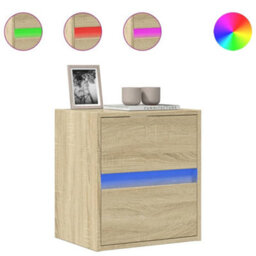 Berkfield Tv Wall Cabinet With Led Lights Sonoma Oak 41X31X45 Cm - thumbnail 2
