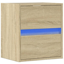 Berkfield Tv Wall Cabinet With Led Lights Sonoma Oak 41X31X45 Cm - thumbnail 3