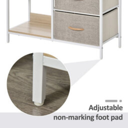 Homcom Chest Dresser Tower With 3 Drawers Storage Cabinet Organizer, Beige - thumbnail 6