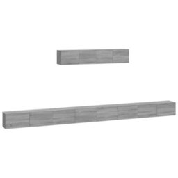 Berkfield Classic 4 Piece Tv Cabinet Set Grey Sonoma Engineered Wood - thumbnail 1