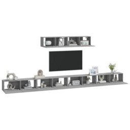 Berkfield Classic 4 Piece Tv Cabinet Set Grey Sonoma Engineered Wood - thumbnail 7