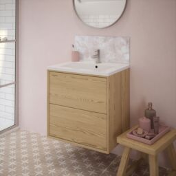 Laura Ashley Gloss Blush Onyx Marble Effect Glass Self-Adhesive Bathroom Splashback (H)25Cm (W)60Cm - thumbnail 4