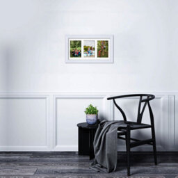 AK Frames 40X20Cm White Classic Multi Photo Frame With White Mount - Holds 3 Apertures (3X) 6X4 Photos - thumbnail 3