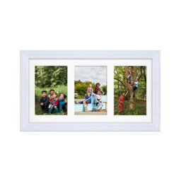 AK Frames 40X20Cm White Classic Multi Photo Frame With White Mount - Holds 3 Apertures (3X) 6X4 Photos - thumbnail 1