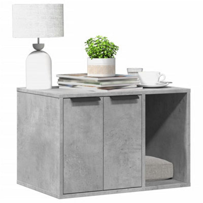 Vidaxl Cat Litter Box Enclosure Concrete Grey 60X40X40 Cm Engineered Wood - image 1