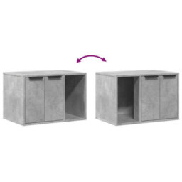 Vidaxl Cat Litter Box Enclosure Concrete Grey 60X40X40 Cm Engineered Wood - thumbnail 8