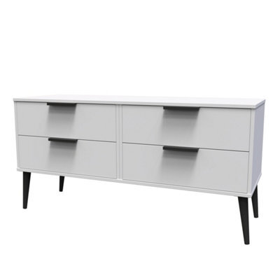 Hong Kong Ready Assembled Matt Grey No Effect 4 Drawer Smart Chest (H)505mm (W)1120mm (D)415mm - image 1