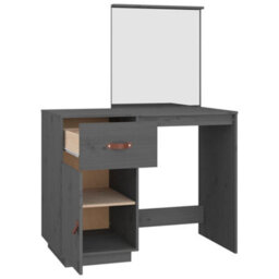 Berkfield Dressing Table Grey 95X50X134 Cm Solid Wood Pine - thumbnail 8