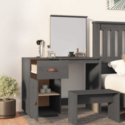 Berkfield Dressing Table Grey 95X50X134 Cm Solid Wood Pine - thumbnail 3
