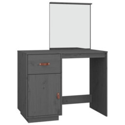 Berkfield Dressing Table Grey 95X50X134 Cm Solid Wood Pine - thumbnail 2