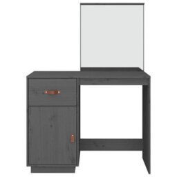 Berkfield Dressing Table Grey 95X50X134 Cm Solid Wood Pine - thumbnail 6