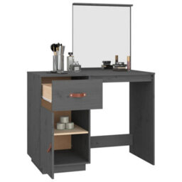 Berkfield Dressing Table Grey 95X50X134 Cm Solid Wood Pine - thumbnail 5