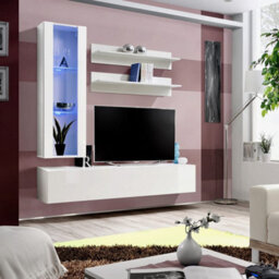 Arte Fly H2 White Gloss Entertainment Unit 160Cm - Minimal Media Hub For Tvs Up To 49 Inch
