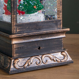 Samuel Alexander 28Cm Battery Powered Light Up Antique Lantern Christmas Water Spinner With Snowy Gonk Scene - thumbnail 6