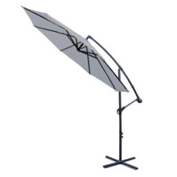 Sundaze 3M Grey Garden Cantilever Banana Parasol Umbrella Crank Hanging Patio With Base Weights - thumbnail 3