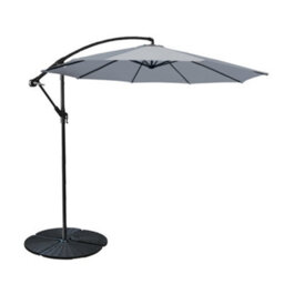 Sundaze 3M Grey Garden Cantilever Banana Parasol Umbrella Crank Hanging Patio With Base Weights - thumbnail 2