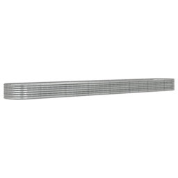 Berkfield Garden Planter Powder-Coated Steel 620X80X36 Cm Silver - thumbnail 2