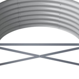 Berkfield Garden Planter Powder-Coated Steel 620X80X36 Cm Silver - thumbnail 5