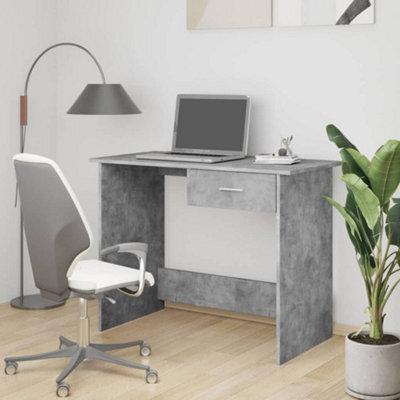 Vidaxl Desk Concrete Grey 100X50X76 Cm Engineered Wood Desks - image 1