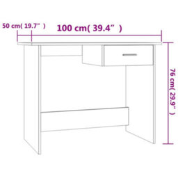 Vidaxl Desk Concrete Grey 100X50X76 Cm Engineered Wood Desks - thumbnail 7
