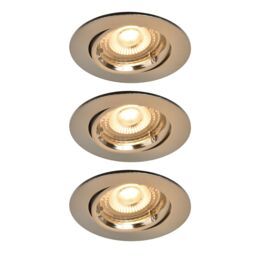 GoodHome Salk Brushed Chrome Nickel Effect Adjustable Led Warm White Downlight 4.8W Ip20, Pack Of 3 - thumbnail 2