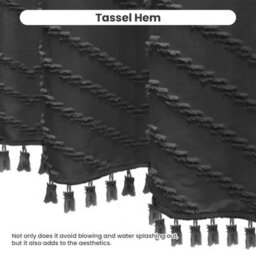 INHOUSOLU HOME DÉCOR Inhousolu Home Decor Stylish Boho Shower Curtain Tufted Chevron Stripes Waterproof Washable - thumbnail 6