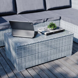 Lassic Vida Designs 4 Seater Rattan Garden Bistro Set With Modular Sofa And Table, Grey - thumbnail 7